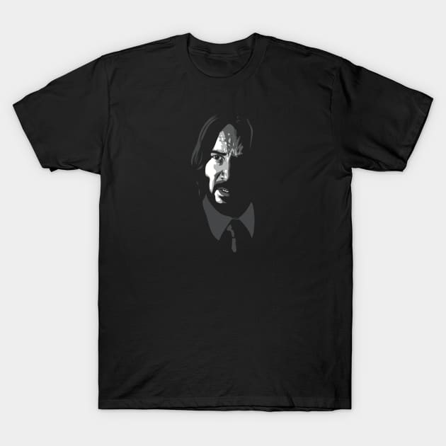 Keanu Reeves greyscale T-Shirt by @johnnehill